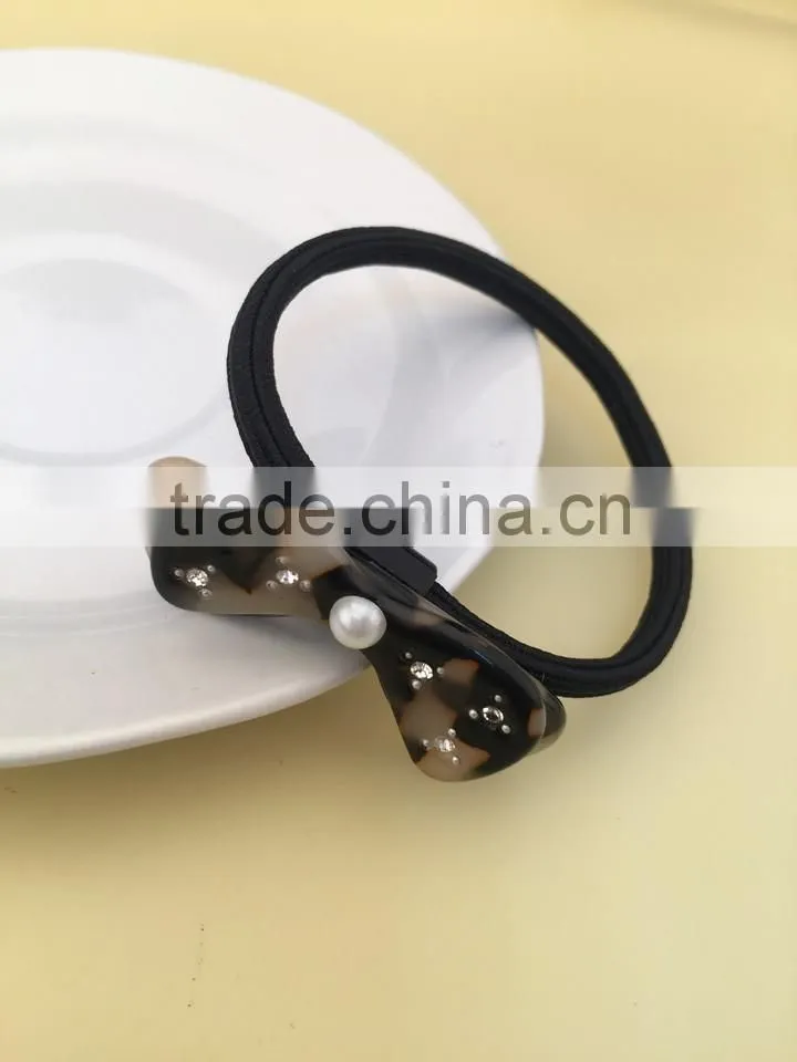 alibaba Fashion hair bow hair clip tortoise hair elastic band rhinestone bow hair band