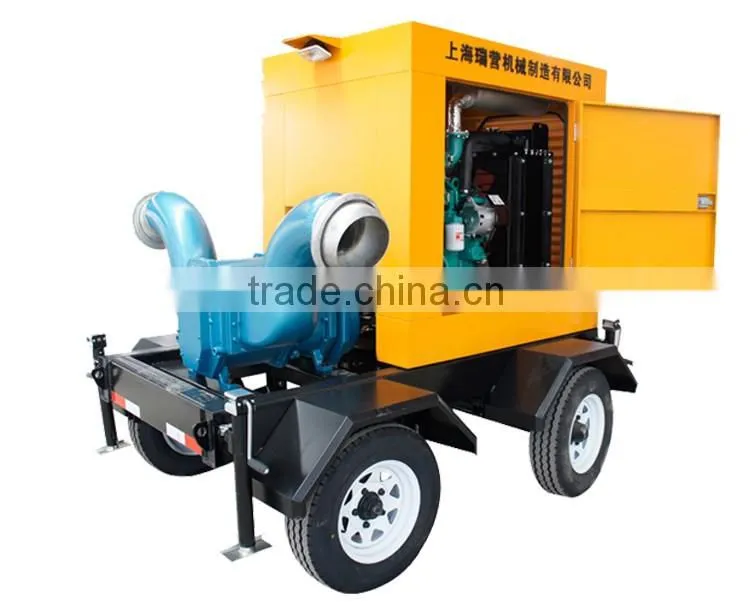 water pump for agriculture with trailer diesel engine driven 150m3/hr