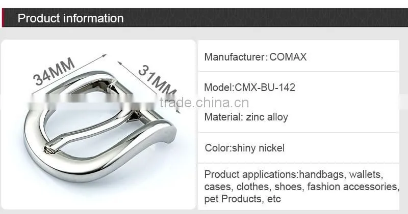 Hot Sale Shiny Silver Metal Pin Belt Buckle