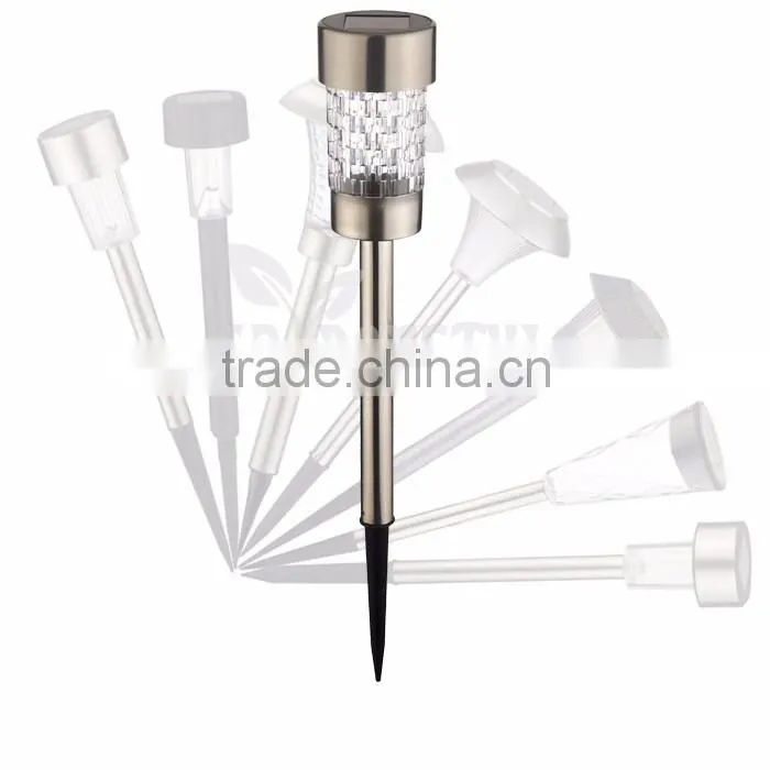 solar lawn light stainless steel material, on/off switch control white light, patio pathway led landscape light