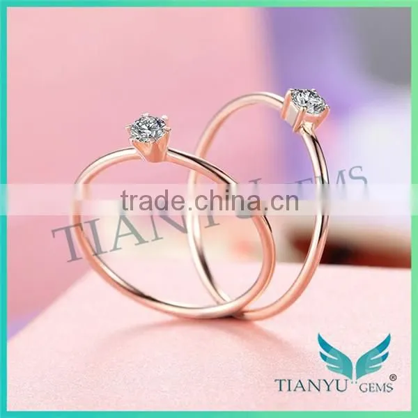 24K Gold Ring Super White Moissanite Diamond Rings Wedding Ring for Jewelry