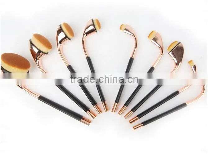 9pcs Smaller Mini Style Golf Toothbrush Makeup Brush Set / Oval Mini Golf Makeup Brush