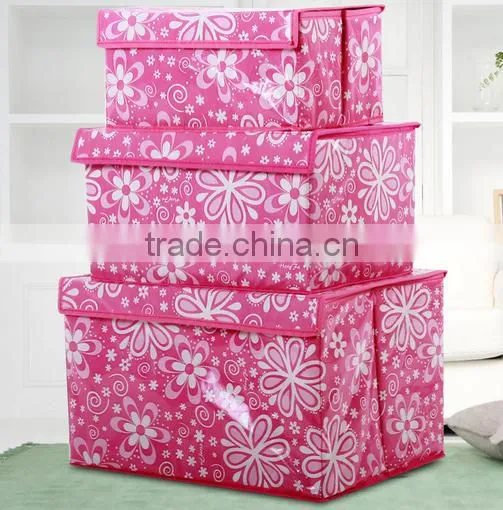 Eco-Friendly foldable Clothes Sundries Storage Case Container box with lids