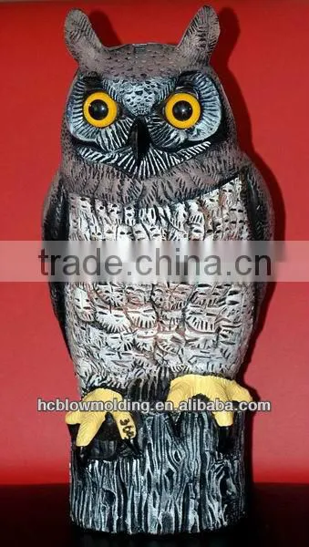 OEM Blow Molding Plastic owl garden decoration Bird Repeller Plastic Owl Huizhou factory