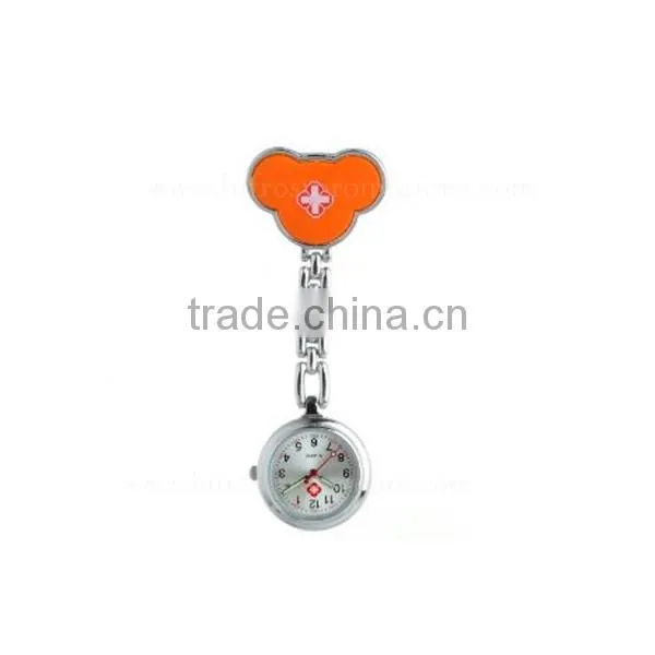 Mickey Shaped Portable Quartz Movement Digital Brooch Nurse Watch