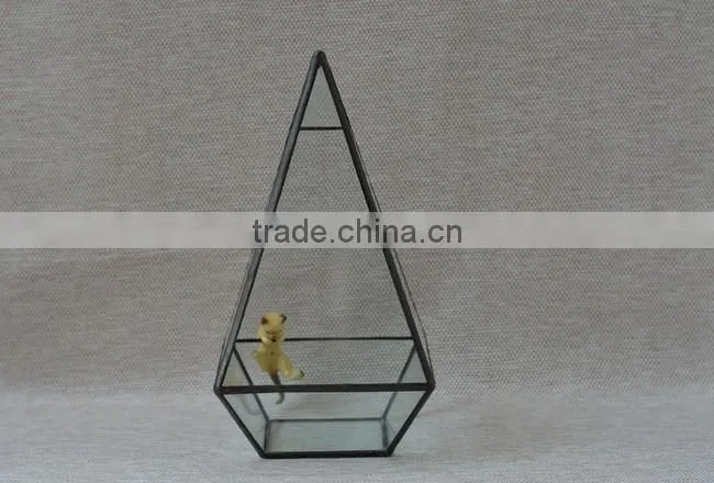 Indoor decor clear plant container hanging geometric glass terrarium