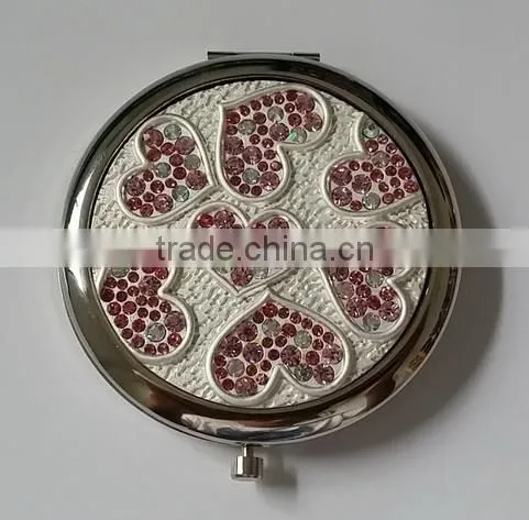 quality folding pocket mirror ,peacock design compact mirror