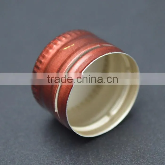 Red aluminum cap twist off wine bottle cap for whiskey