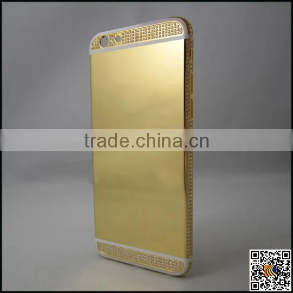 24k gold crystal housing for iphone 6s,for iphone 6s diamond back cover,back cover housing for iphone 6s