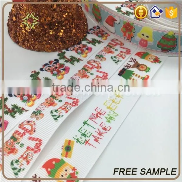 printed grosgrain christmas gift ribbon