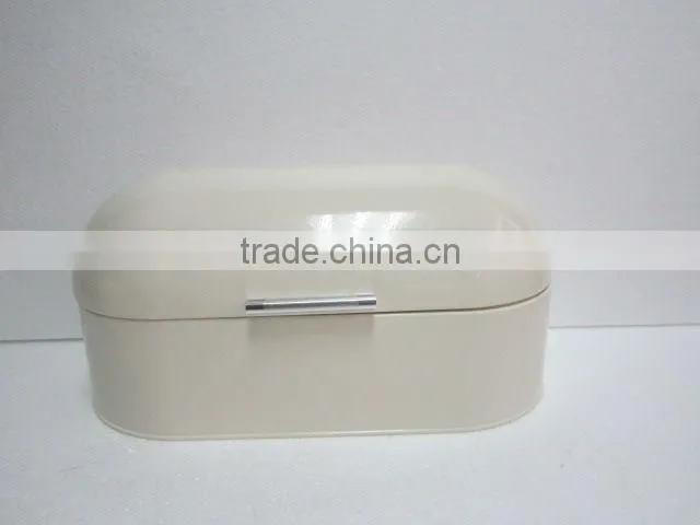 CURVED STEEL ROLL TOP BREAD BIN KITCHEN FOOD STORAGE BLACK BOX