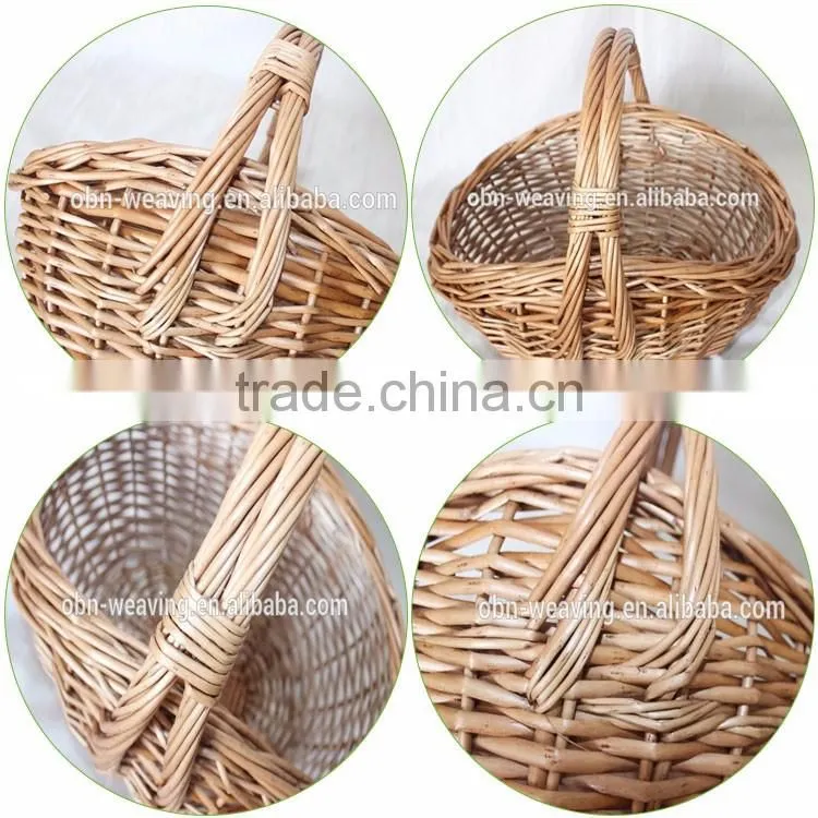 Set of 2 woven natural wicker gift baskets for baby
