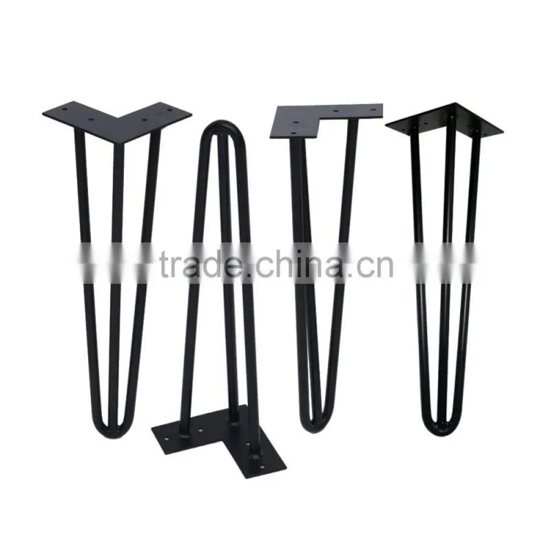 16 inch black matt powder coated iron hairpin leg for coffee table & end table