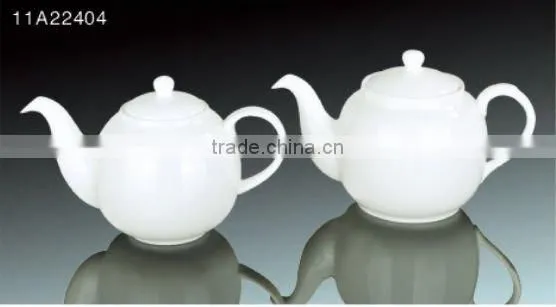Fine bone china white ceramic coffee and tea pot