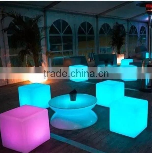Outdoor and Indoor Plastic Rechargeable Illuminated LED Bar Counter / Moden waterproof led stool