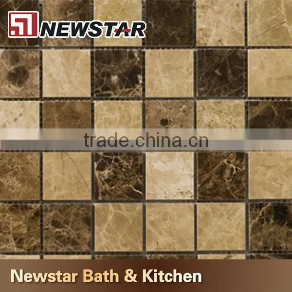 Dark emperador brown marble mosaic