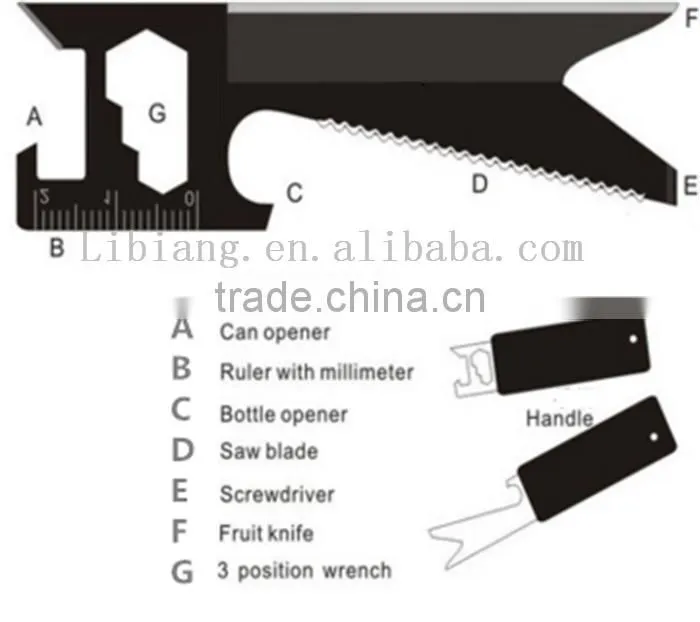Special gift for men 7-in-1 portable foldable credit card knife
