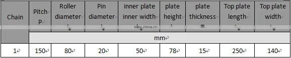 China Large size alloy steel top chain conveyor chain steel factory use