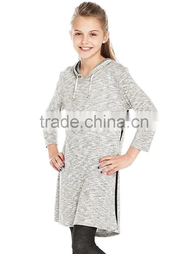 Kids Apparel Wholesale High Quality Custom Plain Blank Sports Spring Girls Long Sleeve Hoodie Dress China Suppliers