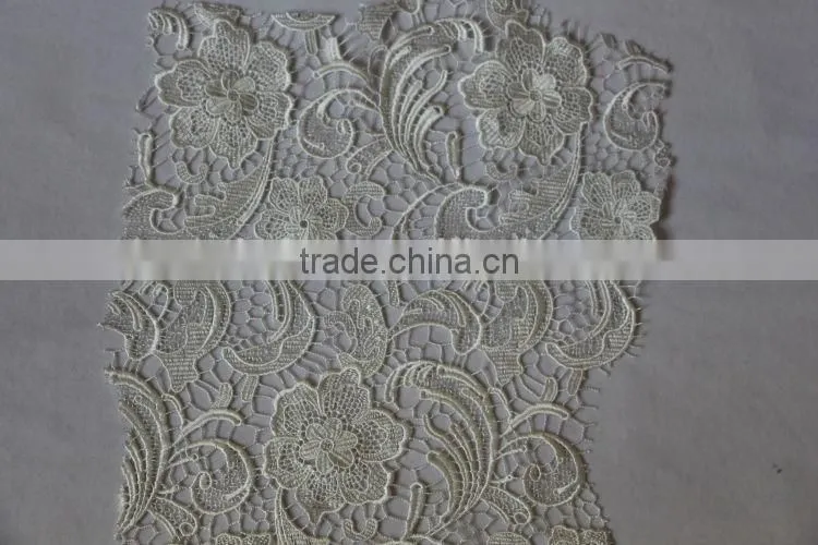 Allover floral embroidered lace fabric for garment trim