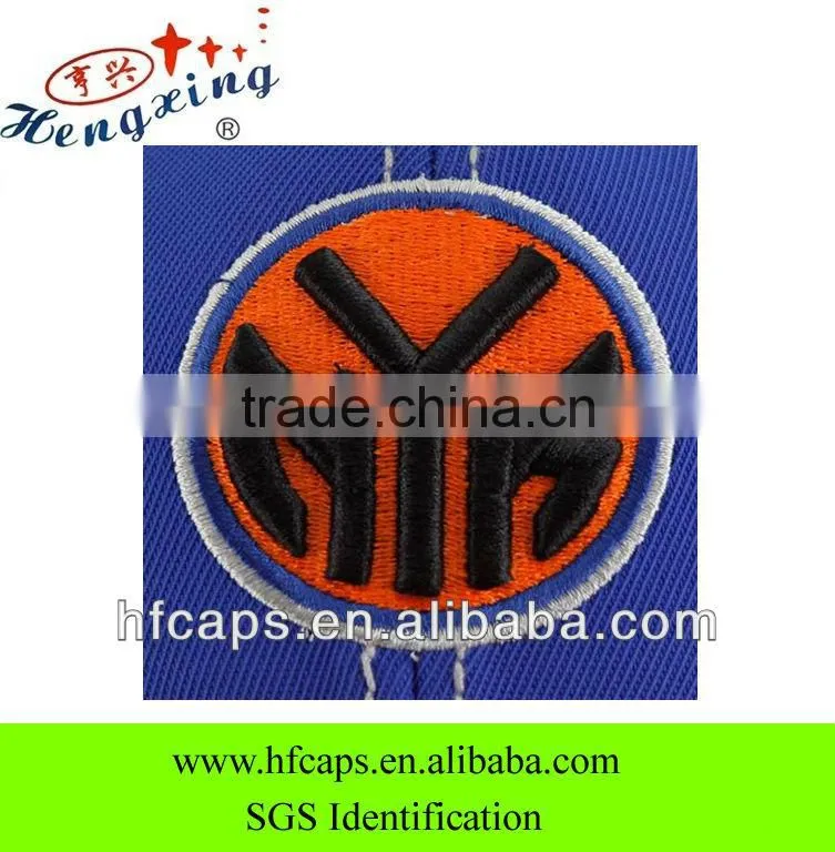 2013 ladies and mens blue and orange 6 panels custom design 3D embroidery baseball caps and hats