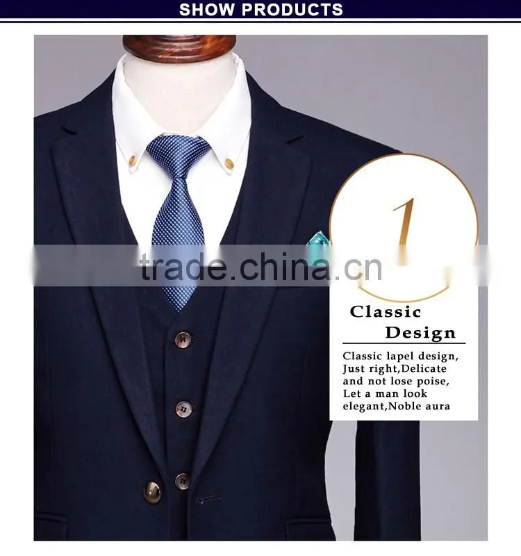 2017 hot sale turkish mens suits 3 piece business suit made in china