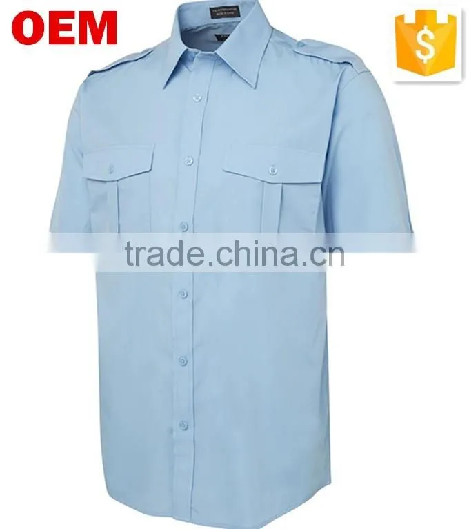 HOT!Custom Made Men Plain TC Polyester Cotton Corporate/office Uniform Work Shirts with logo printing