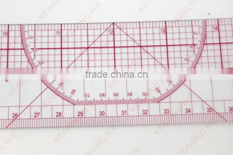 Kearing inch & metric scale 2'' * 24'' & 60cm PVC Quilting Straight Grading Ruler for Sewing Plastic Rulers# 8097