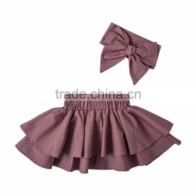 Summer hot sale cute fashion party baby mini skirt with matching headband