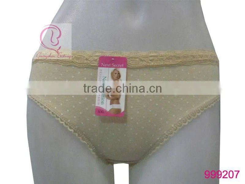 Photo sex hot of women underwear with lace cotton fabric printing dot