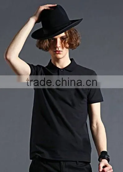 Black fashion polo shirts custom embroidery mens designs