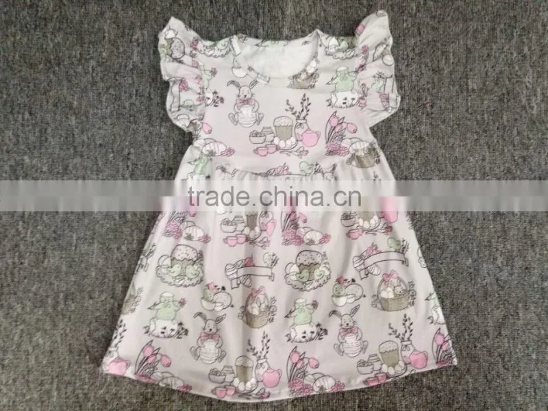 2017 fashion bunny Easter egg and chicken hand smocked dress
