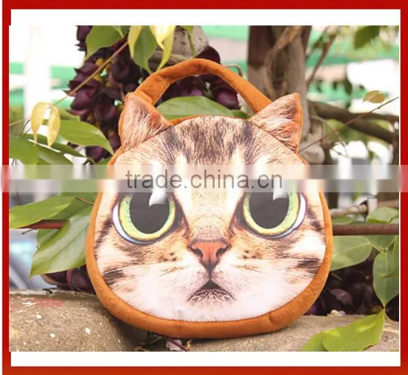 Lovely New Animal Shaped Handbag Vintage Shopping Handbags /3D Cat Bag Handbag For Woman / Cute Cat Plush Lady Bag