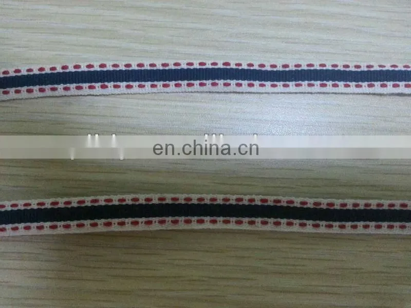 narrow polyester webbing with white stripe