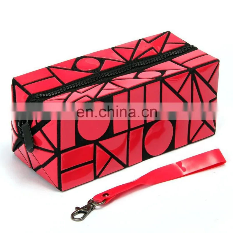 Lattice Sequined Folading Travel Makeup Pouch Bag Cosmetic With Zipper