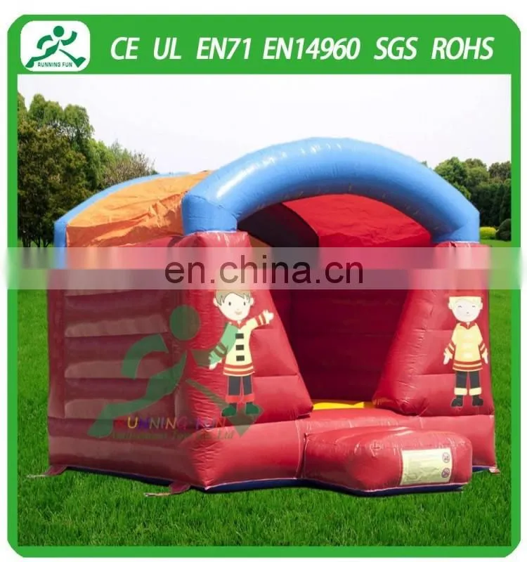 Indoor Mini Inflatable Fireman Bouncy House With Roof
