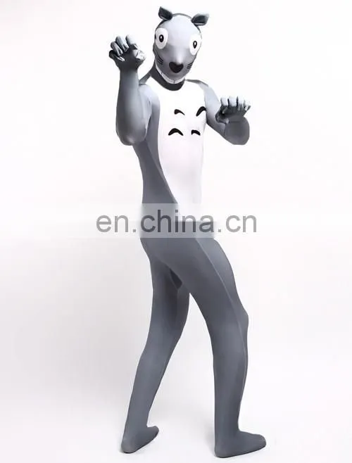 Gray Animal Spandex Full Body Cosplay Costume Tiger Bear For Adult Men Women