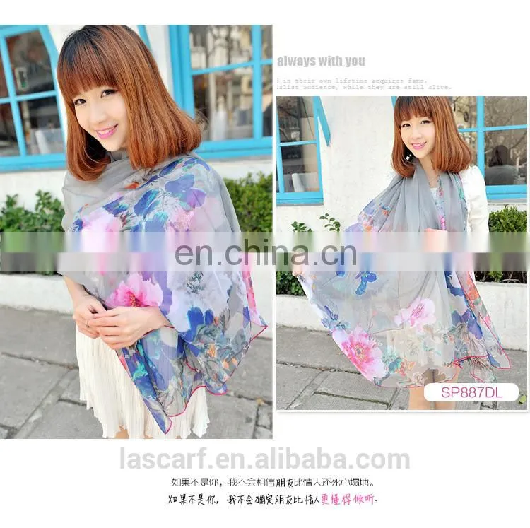2015fashion style newest high quality silk georgette digital printing stole(SP887DL)