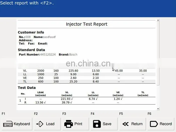 CR3000A common rail injector and pump test bench computer system