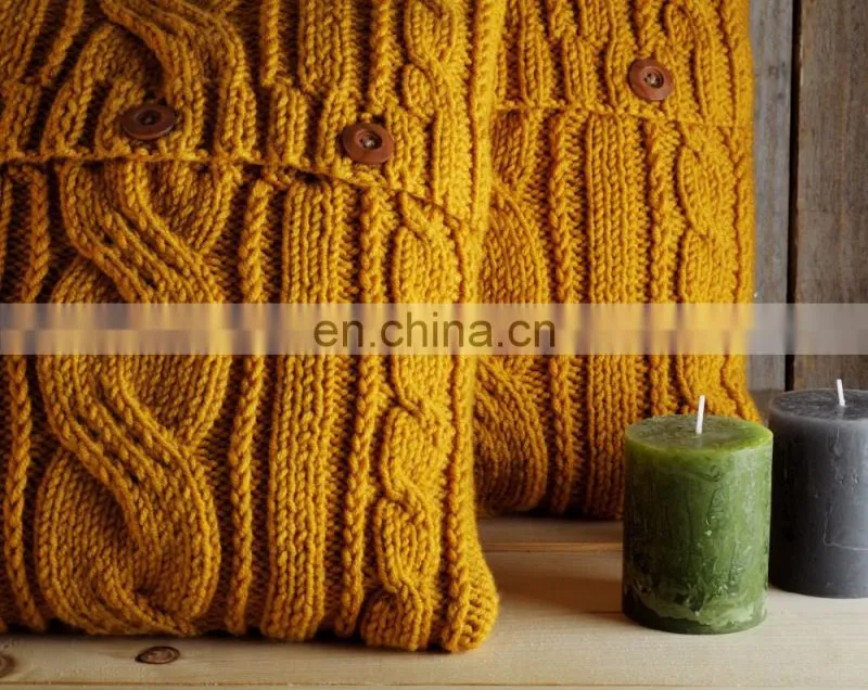 2019 New Design Decorative Plain Knitted Sofa Decorative Pillow Case