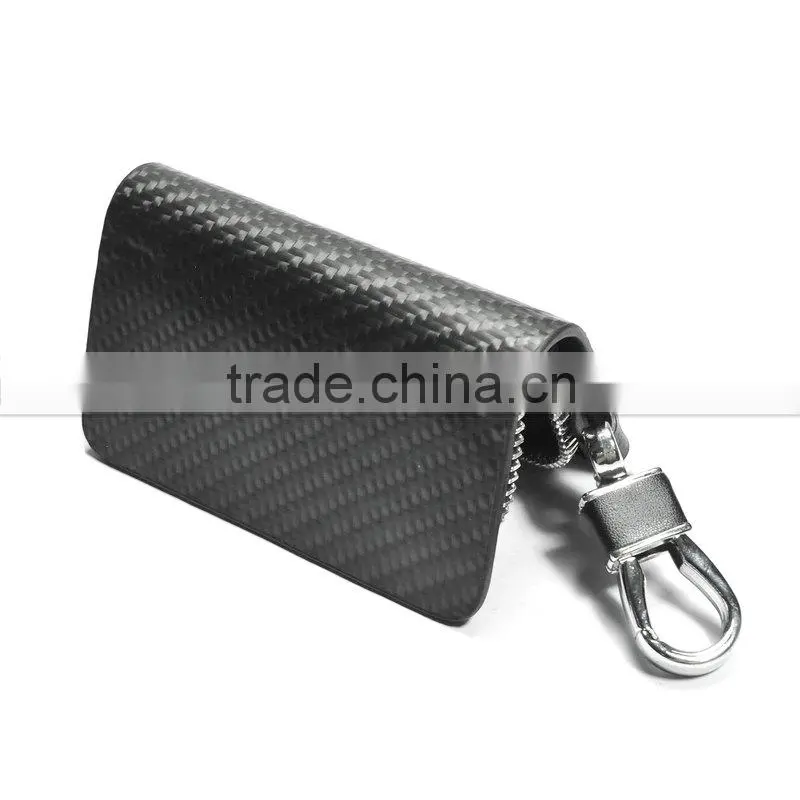 Wholesale Streamline Carbon Fiber Smooth Zipper Key Bag