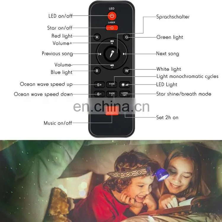 2020 Amazon Remote control muti-functions star musical master Kids Led Night Light laser cosmos Stars Projector for kids baby