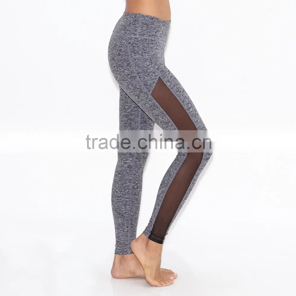 custom design 88% nylon 12% spandex yoga leggings with mesh