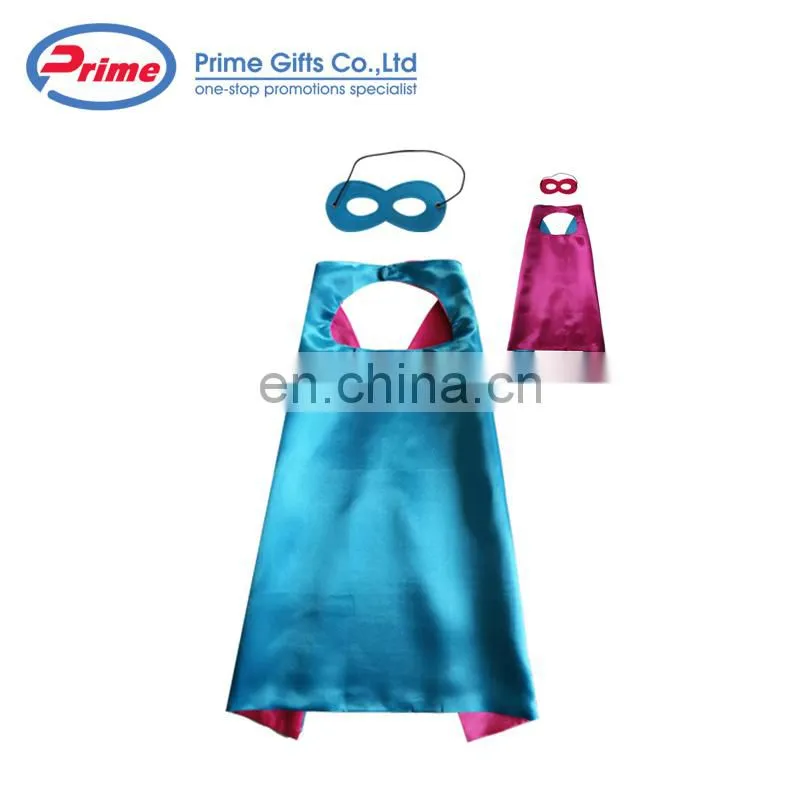 2021 Double Layers Superhero Costume Kid Adult Cape With Custom Mask For Kids Halloween Party Birthday Cosplay Costumes Set