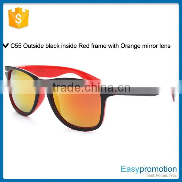 Factory sale two tone coating sunglasses witn customer logo wholesale