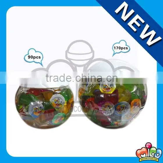 fruit jelly candy in football jar