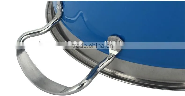 5pcs double bottom capsule buttom colored stock pot with glass lid/ soup cookware sets