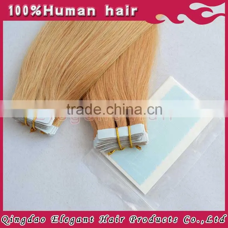 7A cheap blonde curly tape hair extensions