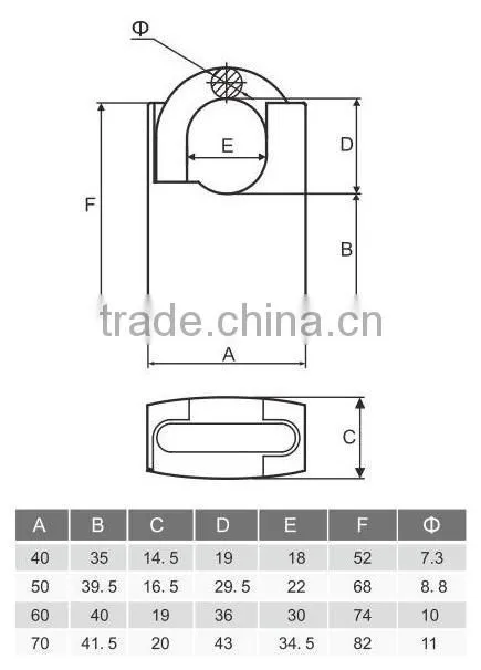 High Security Shackle Protected Brass Padlock