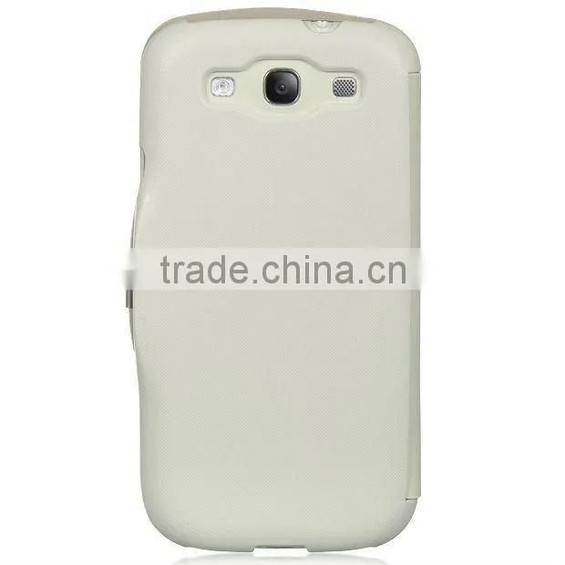 White Hybrid Book-Style Leather Case for Samsung Galaxy S3/i9300